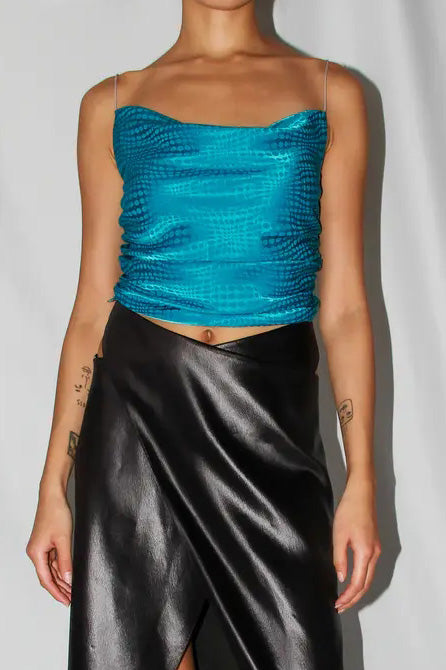 Rui Zhou Silk Splicing Suspender RUI-RSS24WV03-QINGLAN